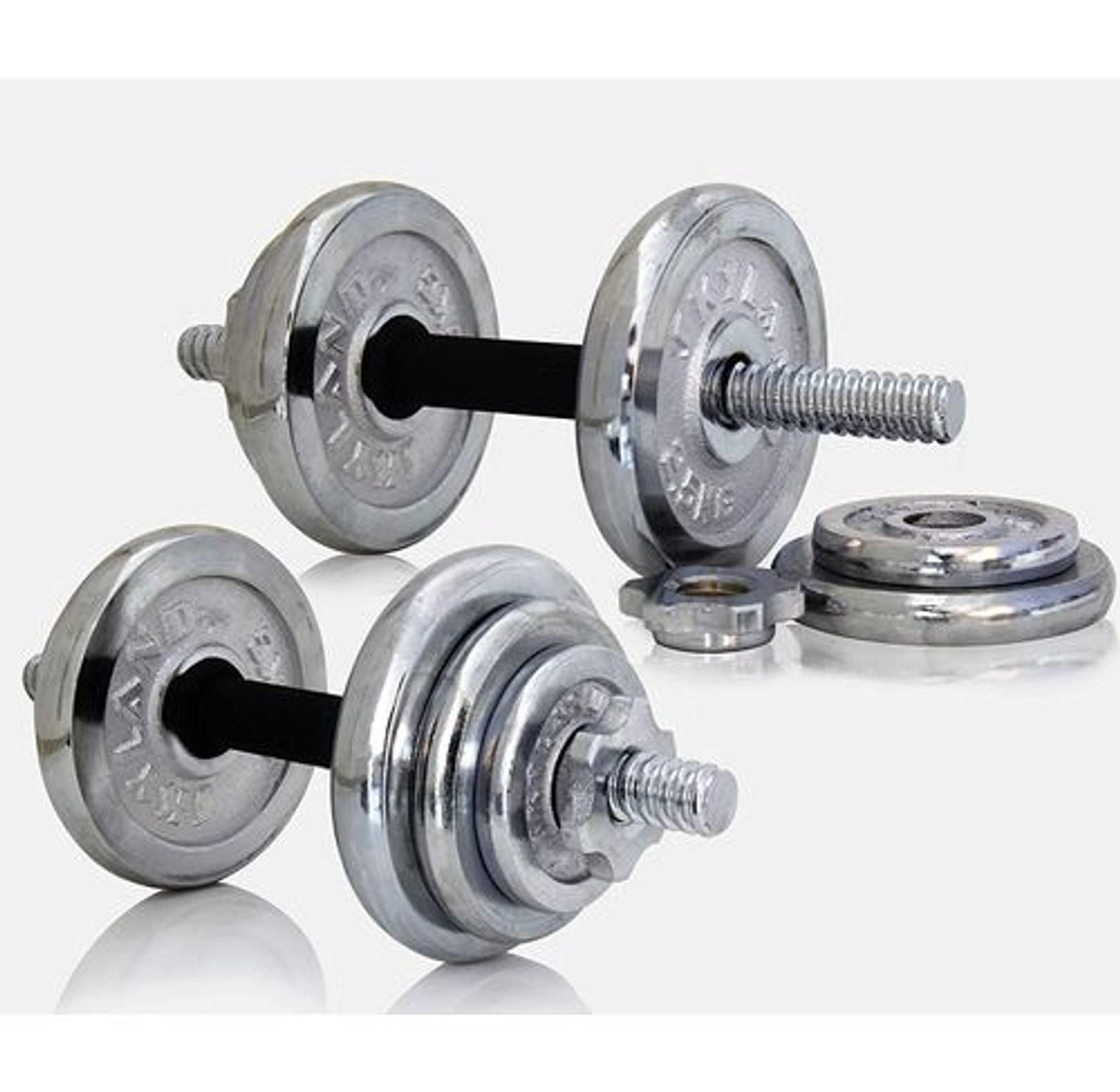 10 KG ADJUSTABLE CHROME DUMBELL WEIGHT SET