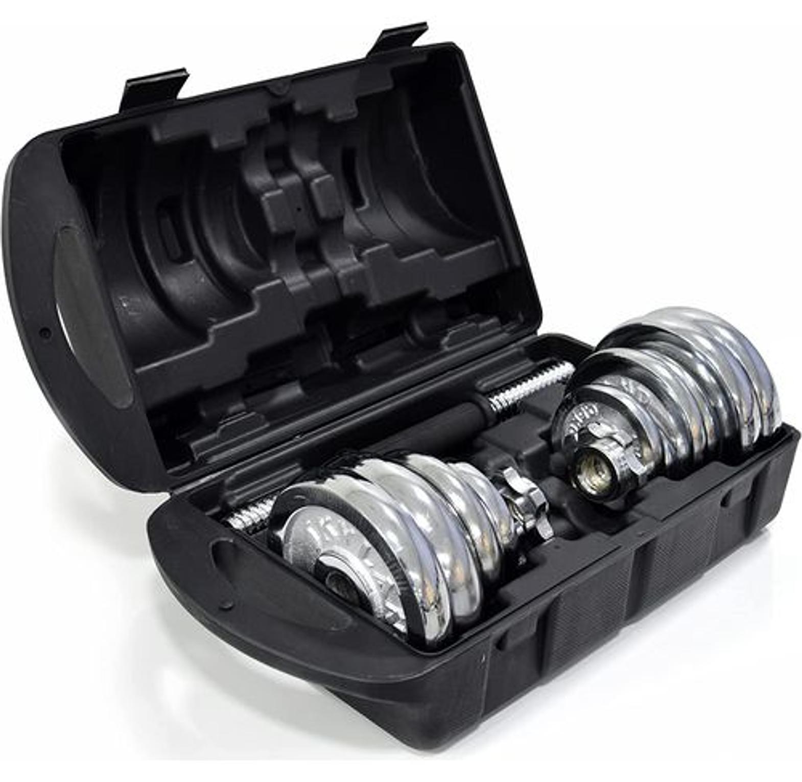 10 KG ADJUSTABLE CHROME DUMBELL WEIGHT SET