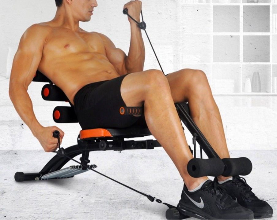 SIX PACK CARE ABS FITNESS MACHINE WITH PEDALS — 10-IN-1 FULL BODY FITNESS STATION