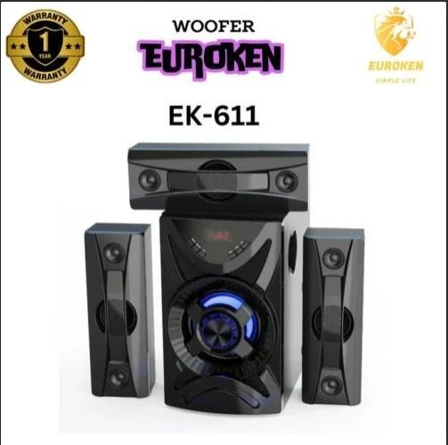 EUROKEN EK-611 3.1-CHANNEL SUBWOOFER SYSTEM — 20,000 W PMPO, MULTI-INPUT PLAYBACK