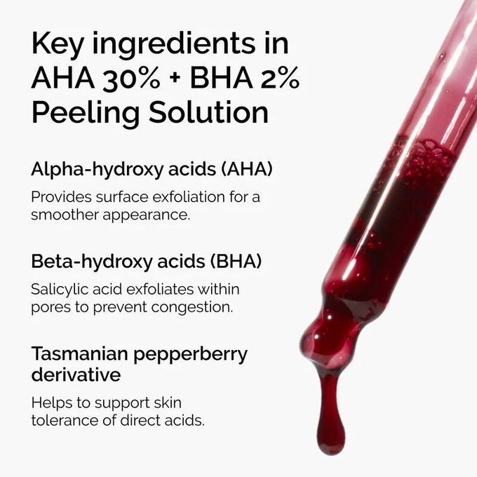The Ordinary AHA 30% + BHA 2% Peeling Solution An advanced-level exfoliating peel.