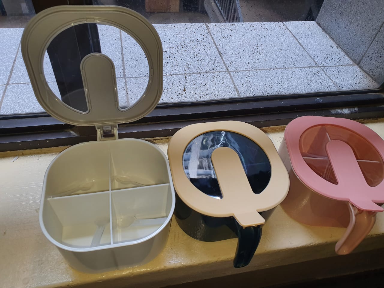 4 partition spice organizer jar