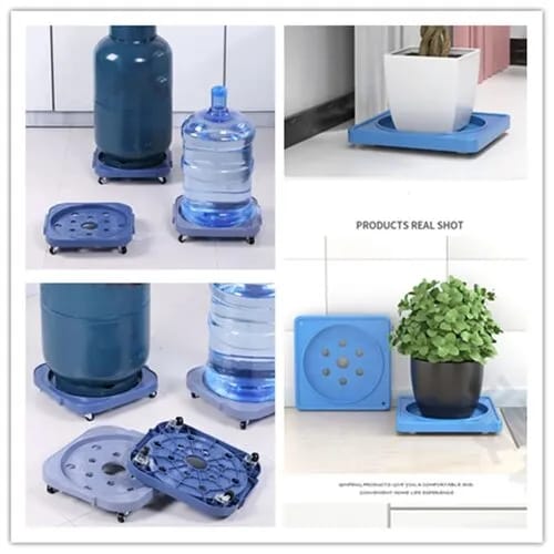 4 wheels Plastic tray type gas cylinder trolley stand