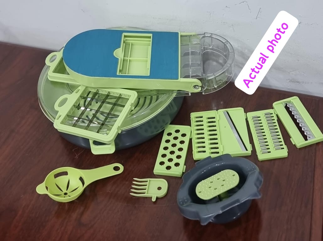 9in1 functions vegetable cutter Round bowl  Dice,shred &slice