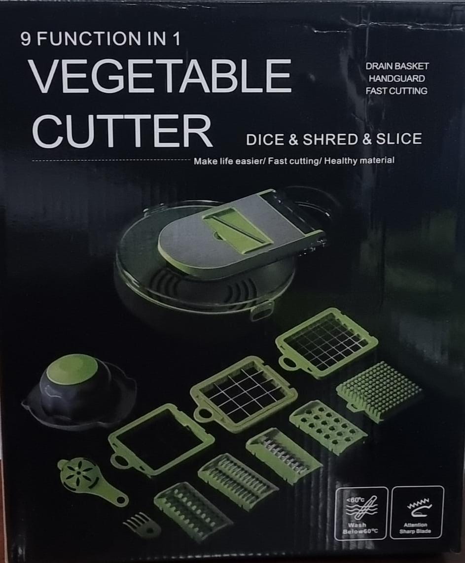 9in1 functions vegetable cutter Round bowl  Dice,shred &slice