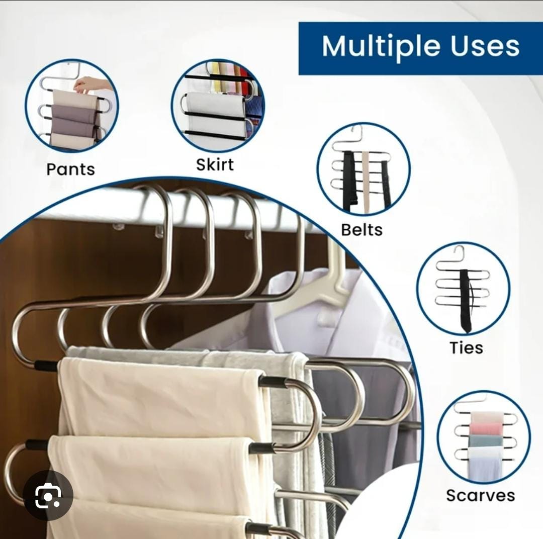 Stainless steel trouser organizer with anti slide rubber silicone cover