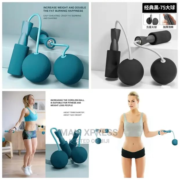Cordless skipping rope with ball tip