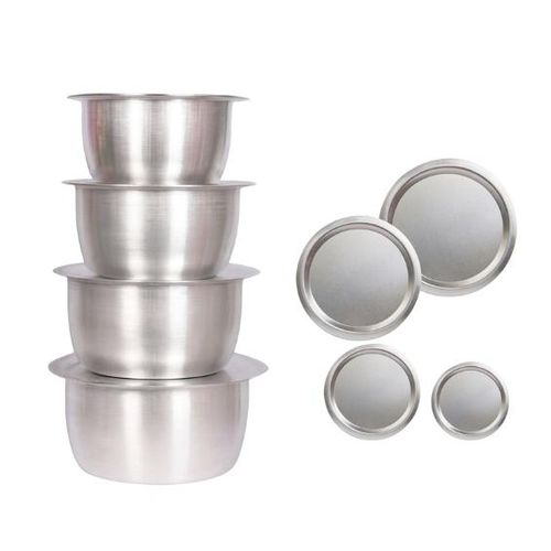 Quality 4 Pieces Stainless Aluminum Sufuria Cooking Pot Set with Lids (Sizes 1–4).