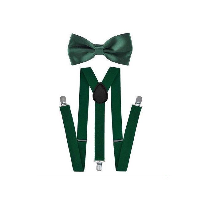 High Quality Adjustable Suspender Unisex - EMERALD GREEN