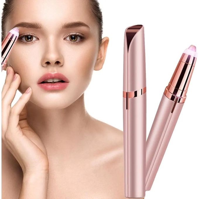Painless Portable Eyebrow, Face, Lips, Nose Hair Removal Electric Trimmer with Light, Hair Removal Machine For Women- eyebrow trimmer
