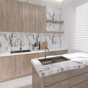 Self Adhesive Marble Contact Paper- White  | Self adhesive no glue needed,  Have realistic Marble effect