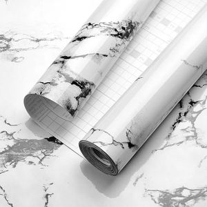 Self Adhesive Marble Contact Paper- White  | Self adhesive no glue needed,  Have realistic Marble effect
