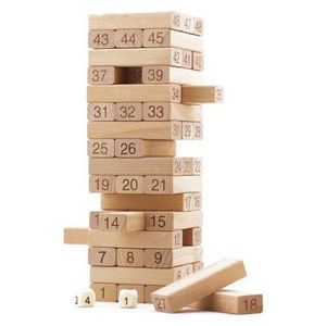 Jenga friends game Jenga Tower Toy (Wooden)54 Pcs Wooden Number Stacking Block Tumble Tower Blocks Game Giant Toppling Tower Wood Stacking Game