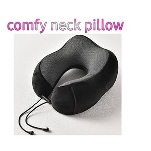 U Shaped Memory Foam Neck Pillows Soft Travel Pillow Massage Neck Pillow Sleeping Airplane Pillow Cervical Healthcare Bedding Black normal
