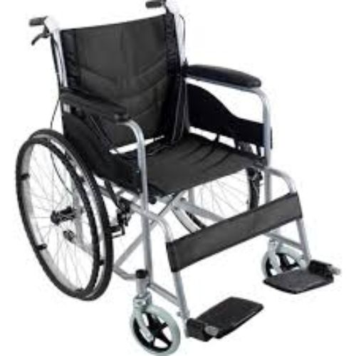 Standard Wheelchair Black With Hand And Rear Brakes | It could be used to forward patient with a help of attendant as well as to propel by user.