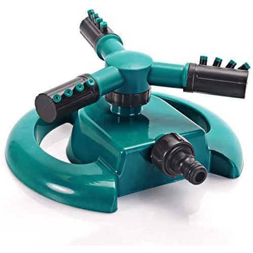 3 Arm 360⁰ Auto-Rotating Water Garden Sprinkler - Heavy duty water sprinkler for lawns lets you water your plants upto 50Ft range coverage distance.