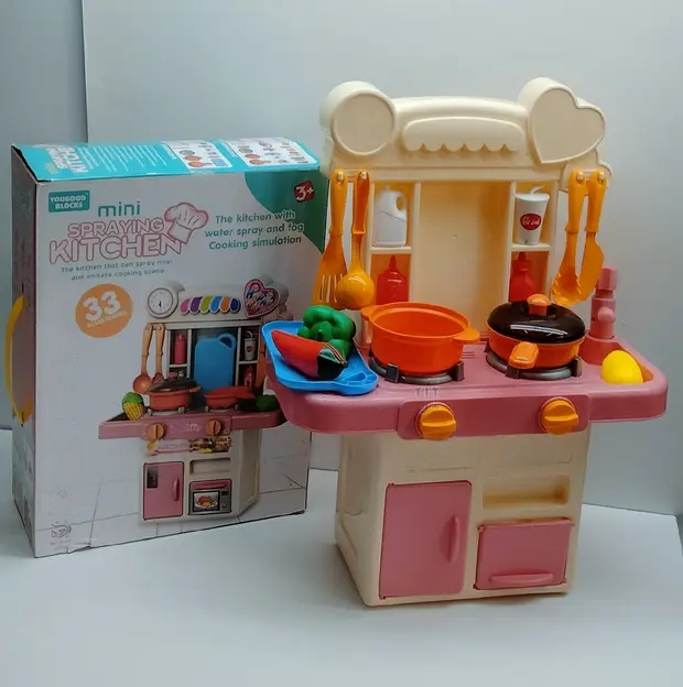 Kids Kitchen Cooking Play Toy Set - Toys pretend cooking playset encourages your children to use their imagination and creativity