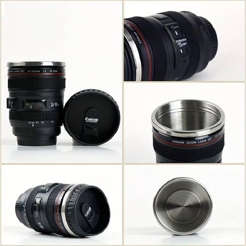 Camera Lens Mug, 450ml Stainless Steel Cup, Travel Magic Mug N, Gift For Men /Women | Perfect Gift for Men Women Boyfriend Girlfriend Teenage Photographers Father’s Day Dad Husband son boys