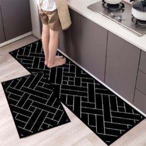 2 Pcs Kitchen Non Slip Mat.- kitchen Rug  Non Slip Kitchen Mat Throw Rug for Kitchen Doormat Runner Rug Set Floor Carpet Household Carpet Home Decor