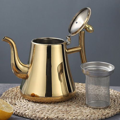 2L Stovetop Tea Coffee Kettle With Infuser Filter -  built-in filter design can be directly put into the tea for easy brewing