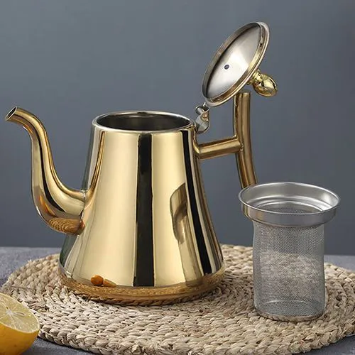 2L Stovetop Tea Coffee Kettle With Infuser Filter -  built-in filter design can be directly put into the tea for easy brewing