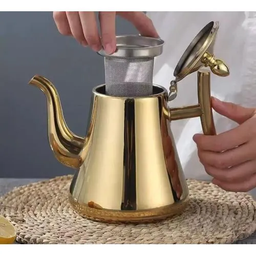 2L Stovetop Tea Coffee Kettle With Infuser Filter -  built-in filter design can be directly put into the tea for easy brewing