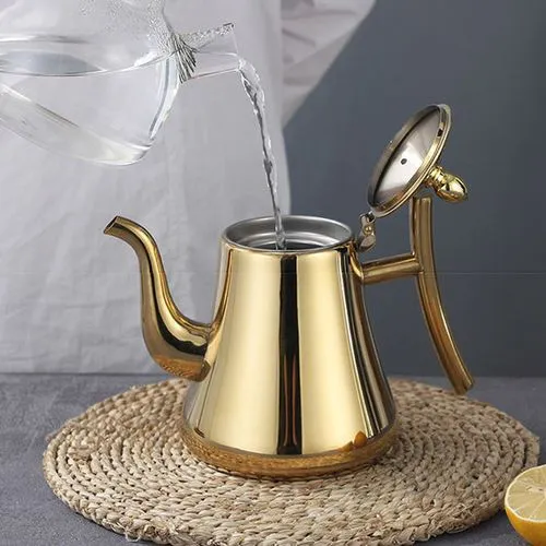 2L Stovetop Tea Coffee Kettle With Infuser Filter -  built-in filter design can be directly put into the tea for easy brewing