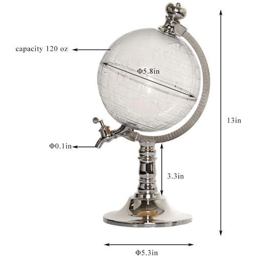 Globe Wine Juice Dispenser- 3ltrs Capacity - Beverage Liquor KTV Dispenser Drink Wine Beer Pump Single Canister Pump