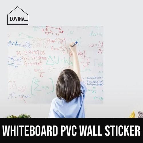 White Chalkboard Wall Paper Clear Dry Erase Board Sticker + 1 Whiteboard pen