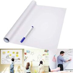 White Chalkboard Wall Paper Clear Dry Erase Board Sticker + 1 Whiteboard pen