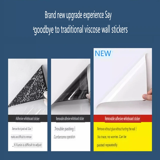 White Chalkboard Wall Paper Clear Dry Erase Board Sticker +  5 Chalks