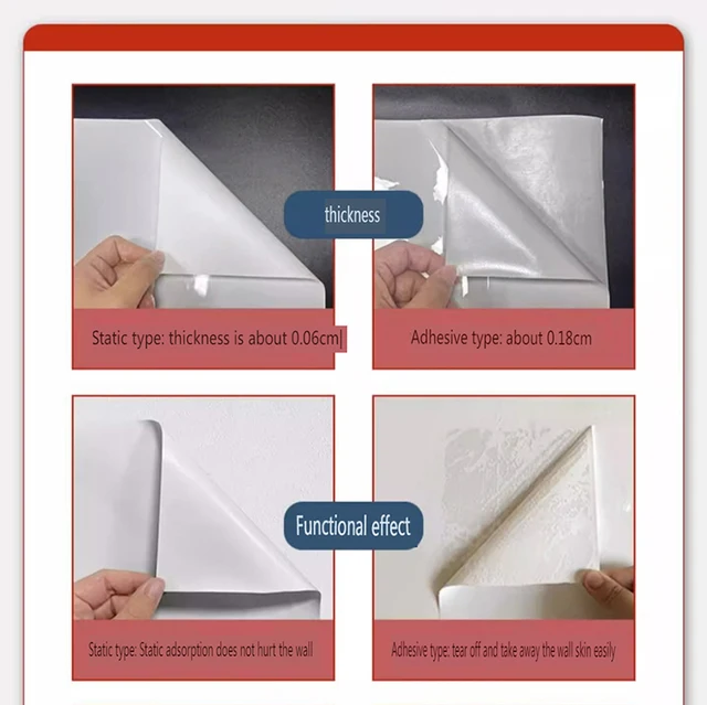 White Chalkboard Wall Paper Clear Dry Erase Board Sticker +  5 Chalks