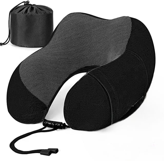 U Shaped Memory Foam Neck Pillows Soft Travel Pillow Massage Neck Pillow Sleeping Airplane Pillow Cervical Healthcare Bedding Black normal