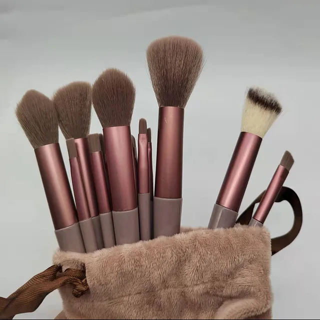 13PCS Makeup Brush Kit With Storage Bag For Foundation - makeup brush set eyeshadow brush professional make up brushes set with storage bag
