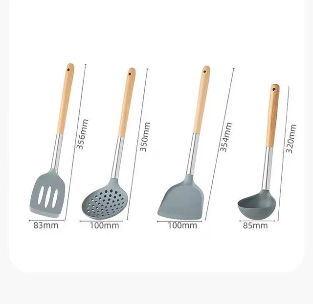 4pcs set heat resistant Kitchen  spoon set utensils and gadget cooking utensils, silicone tableware
