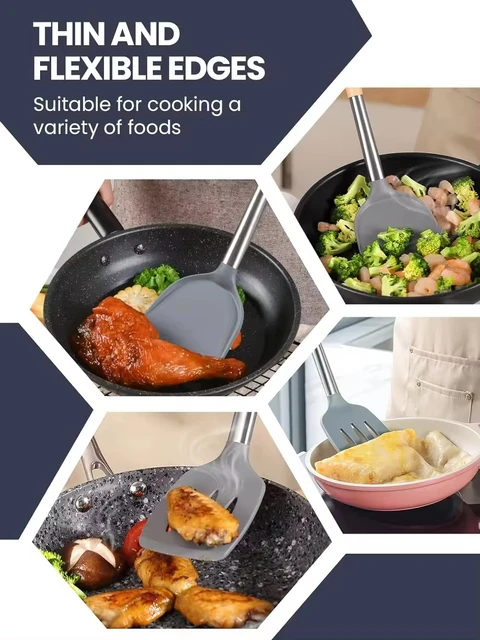 4pcs set heat resistant Kitchen  spoon set utensils and gadget cooking utensils, silicone tableware