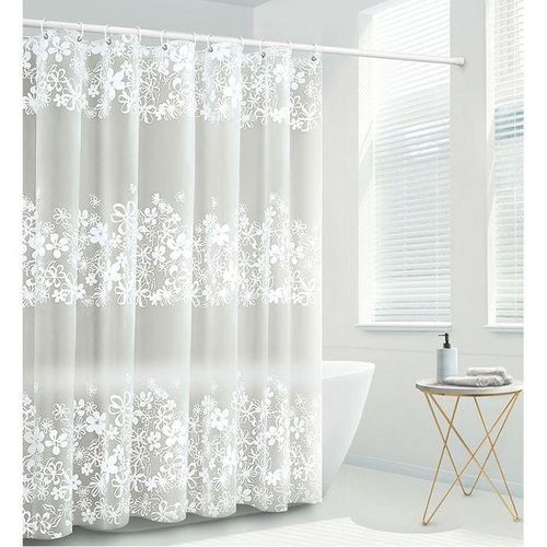 Waterproof Elegant flowered Shower Curtain 180x200cm - Soft Texture, Easy to Clean, Eco-Friendly Material - Ideal for Bathroom, Shower Stall - with Hook Hole Design