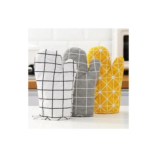 Oven Mitt Pot Holders, Non-Slip 392°F Heat Resistant Oven Mits Kitchen Gloves Potholders for Cooking Baking Grilling