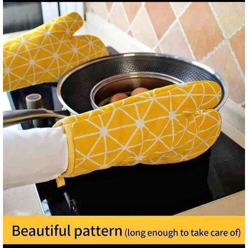 Oven Mitt Pot Holders, Non-Slip 392°F Heat Resistant Oven Mits Kitchen Gloves Potholders for Cooking Baking Grilling