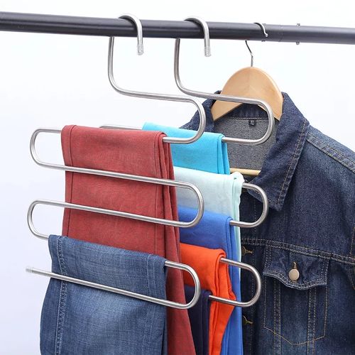 1/2/3/4/5/10 Pcs S Shaped Trouser Pants Hangers Clothes Organizer