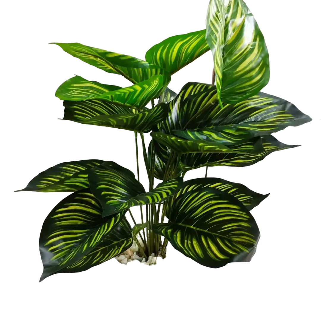 Artificial stripped  Flower with Decor stones and Vase - add a luxurious touch to your interior setting and the same time,