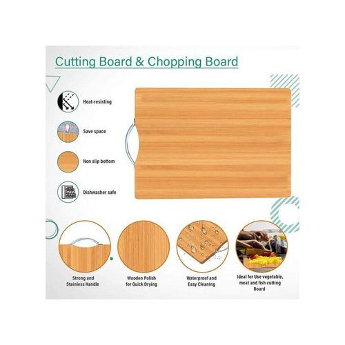 Quality Wooden Bamboo Double Sided Chopping Board |  the ideal bamboo cutting board to slice and dice all day and create finely cut slices of meat and veggies
