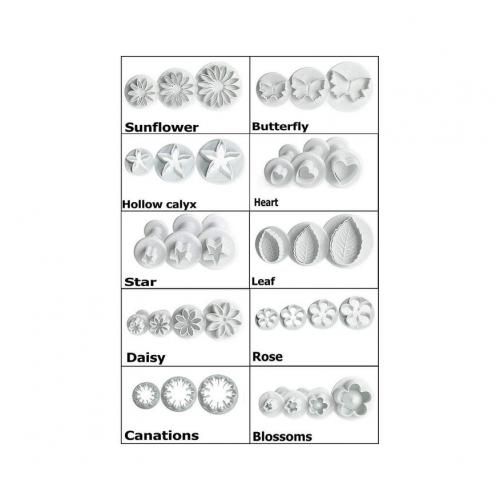 33 Pcs cake Flower Plunger Cutters Fondant Cake Decorating Tools Sugarcraft Baking Cookies Mold