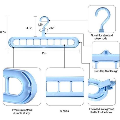 Multiport hanger with 9 ports hooks  (1,2 or ,3 Pcs)  - Keep your Home Oraganized and Elegant