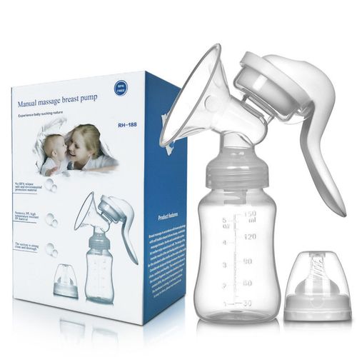 Manual Breast Pump, Adjustable Suction Silicone Hand Pump for Breastfeeding Mom Portable Manual Breast Milk Catcher Baby Feeding Pumps