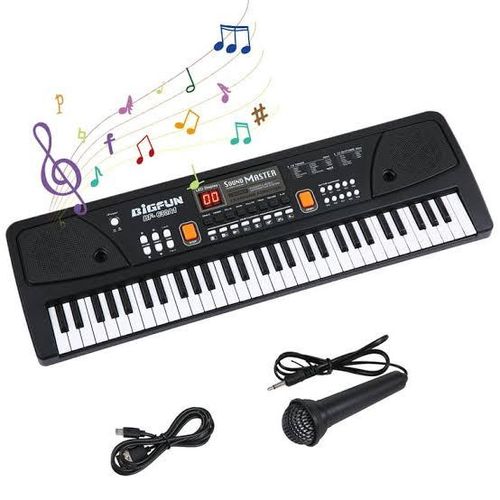 61 Keys Keyboard Kids Electronic Digital Piano + Microphone | Keyboards Introductory Music Educational Toys Musical Instruments Simulated Piano