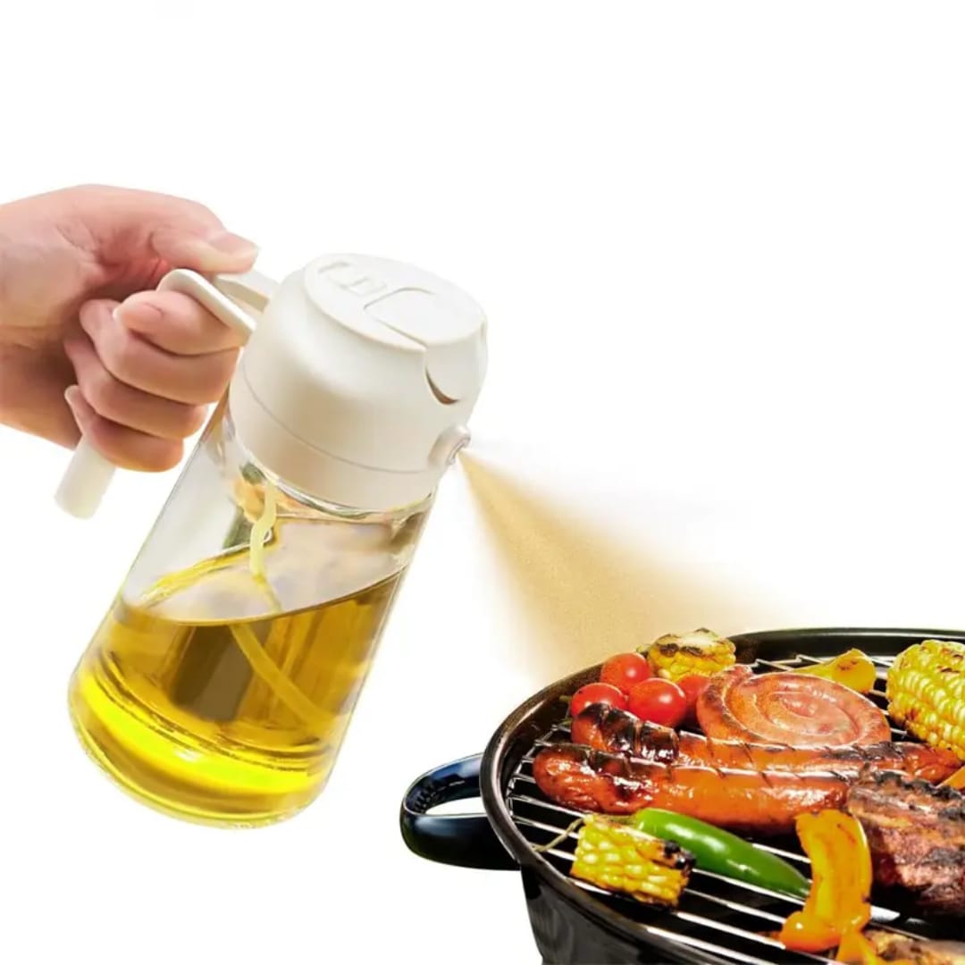 2 in 1 oil Sprayer n Automatic oil Dispenser   | AUTOMATIC CAP DESIGN: The flip lid with stainless steel roller will open automatically when the bottle is tilted, and close when upright, allows for ea