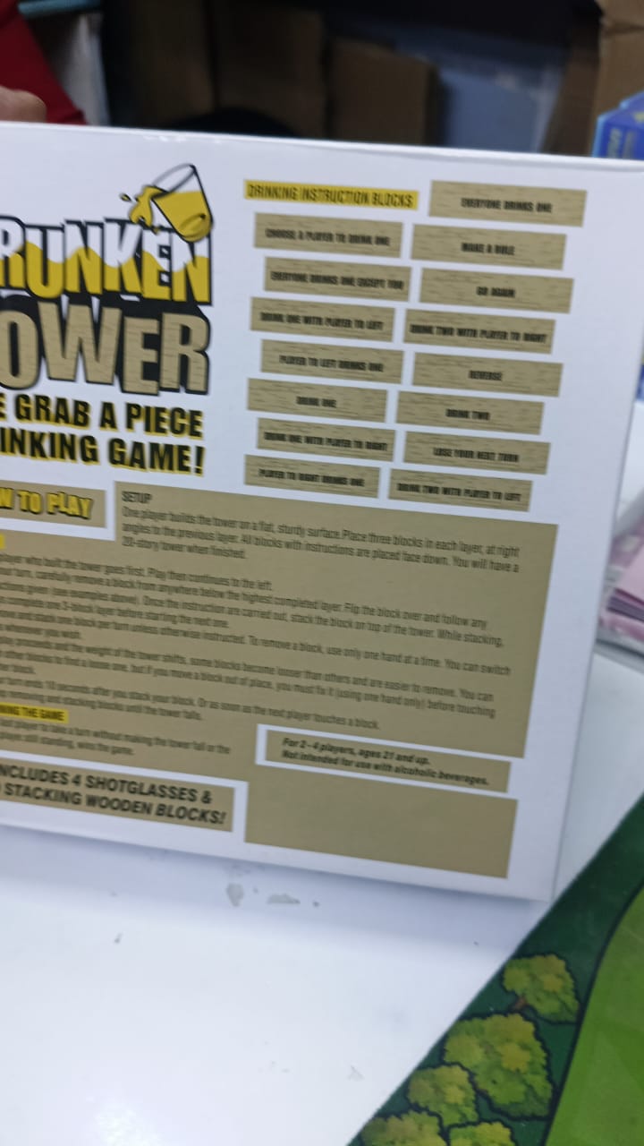 Jenga Drunken Tower Blocks Pull And Stack Drinking Party Game