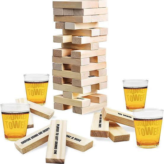 Jenga Drunken Tower Blocks Pull And Stack Drinking Party Game