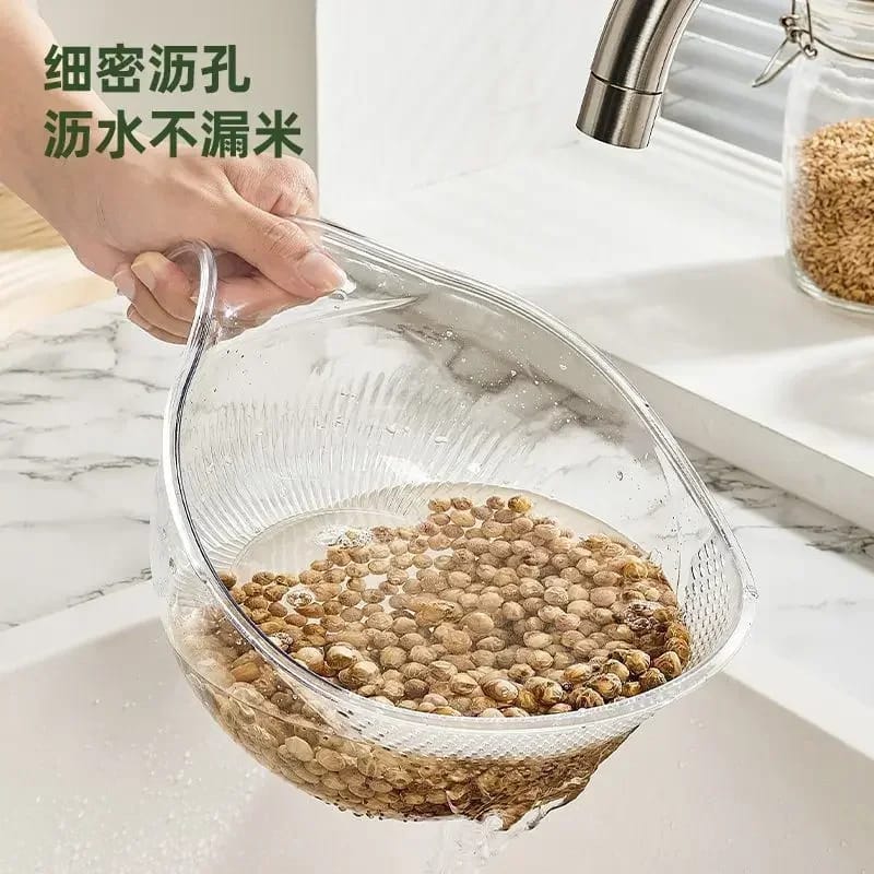 Rice washing bowl/ Colander Multi-Functionality: Ideal for washing rice, vegetables, fruits, and more.